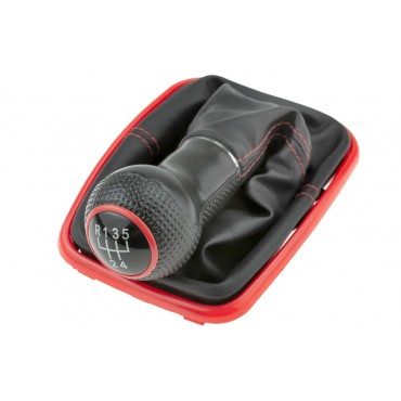 Soufflet Levier de Vitesse Rouge + Pommeau Pour Vw Bora I Bora Variant Golf IV